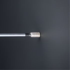 Schilderhalter Edelstahl Ø13x20mm Logobefestigung Stockschraube in dunkler Wand verschraubt