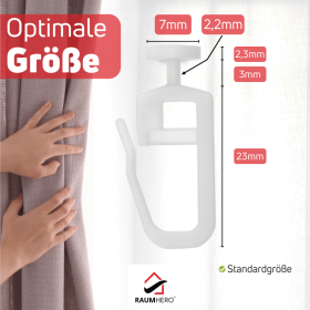 Gardinengleiter mit Feststeller Abmessungen Röllchen