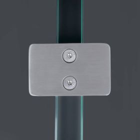 Glashalter Steckverbinder Edelstahl montiert mit Scheiben auf dunklem Untergrund