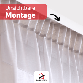 Gardinenröllchen mit Feststeller Beispiel Montage unsichtbar