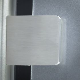 Glashalter Klemmhalter mit Sicherung 45x45mm montiert an Rundrohr 42,4 mm ohne Sicherungsplatte