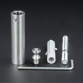 Schilderbefestigung verdeckte Montage Ø13x50mm Lieferumfang auf dunklem Untergrund