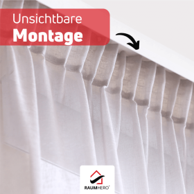 X-Gardinengleiter mit Feststeller für Gardinenschiene Montagebeispiel Vorhang