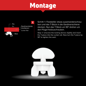 Feststeller für Gardinenschiene Montagehinweise