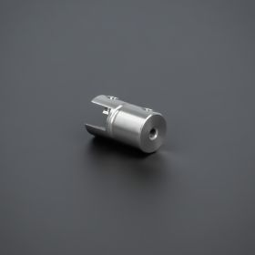 Plattenhalterung  Unterteill aus Edelstahl Rückseite vor grauen Hintergrund