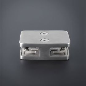 Glashalter Steckverbinder Edelstahl liegend auf dunklem Untergrund