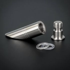 Tisch-Schildhalter für Platten mit Bohrung Edelstahl Ø 12 mm Lieferumfang auf dunklem Untergrund