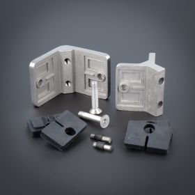 Eckhalter Eckverbinder v4a 90grad Lieferumfang auf dunklem Untergrund