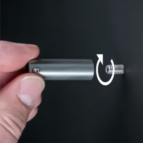 Abstandshalter verdeckte Montage Ø13x40mm Hülse auf Gewindeschraube geschraubt