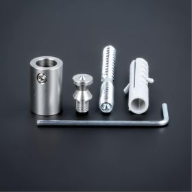 Schilderhalter Edelstahl Ø13x20mm Logobefestigung Lieferumfang auf dunklem Untergrund