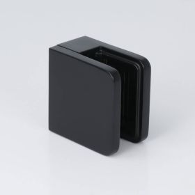 Glashalter Edelstahl schwarz RAL9005 eckig 45x45 mm PS: 1,5-10,76 mm auf hellen Untergrund