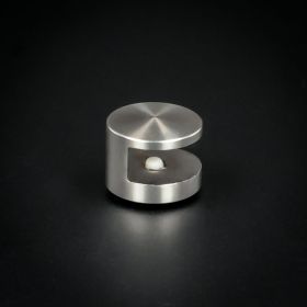 Tischaufsteller Klemme Edelstahl Bilder liegend auf dunklem Untergrund