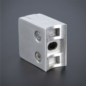 Glashalter Klemmhalter mit Sicherung 45x45mm stehend auf dunklem Untergrund