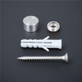 Zierkappe Edelstahl 10mm flach Lieferumfang auf dunklem Untergrund