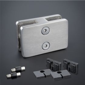 Glashalter Steckverbinder Edelstahl stehend auf dunklem Untergrund