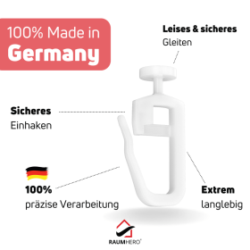 Gardinengleiter mit Feststeller Produkteigenschaften Röllchen