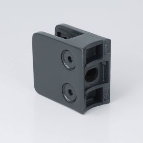 Edelstahl-Halter für Glas eckig 45x45mm anthrazit RAL7016 Rückseite